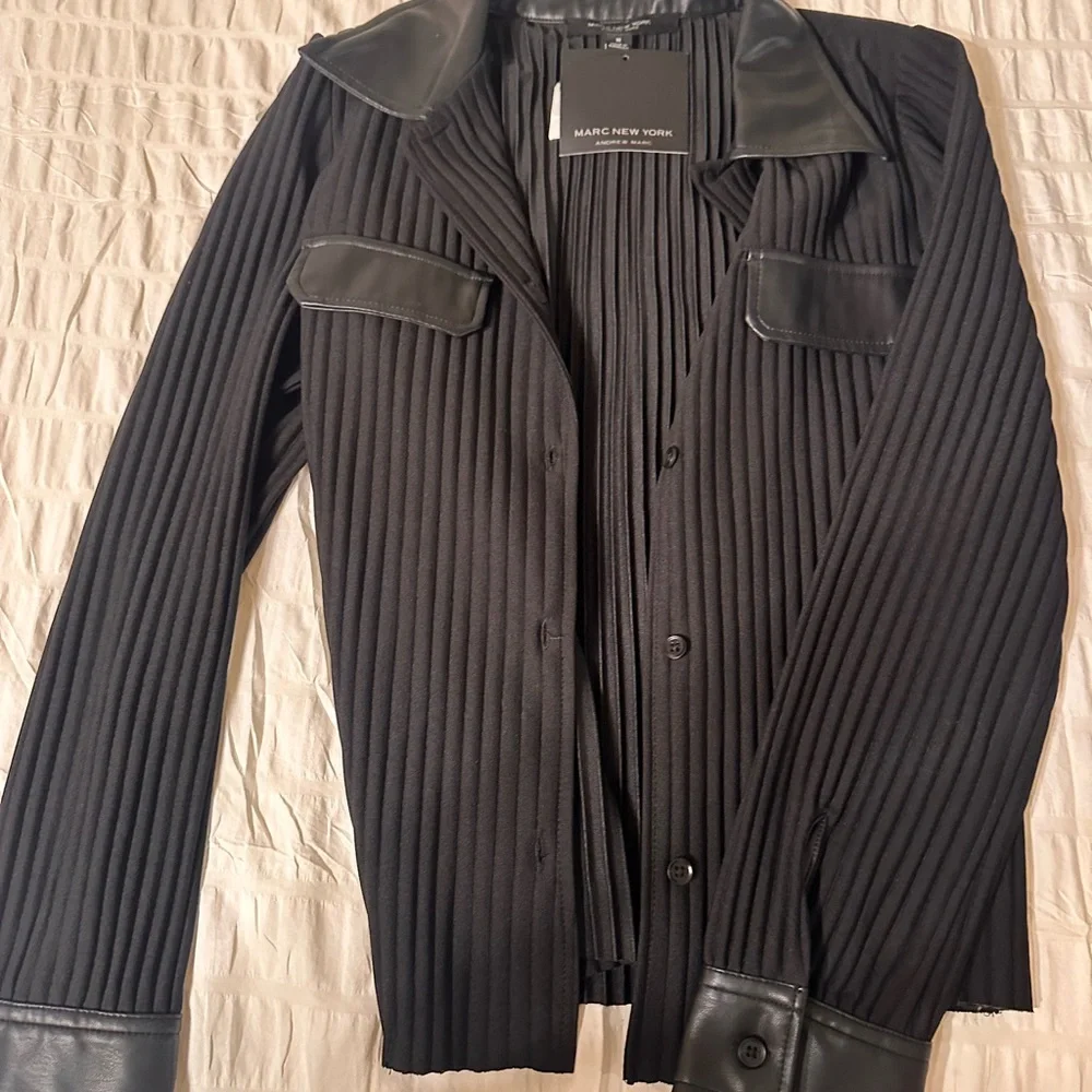 Marc New York Women's Black Ribbed Blazer - Picture 1 of 4